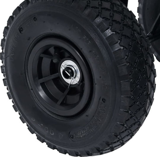 Garden Cart Towable Black 350kg Trailer Garden Cart Four-wheel with Maximum Load Weight 350kg 84x84cm.