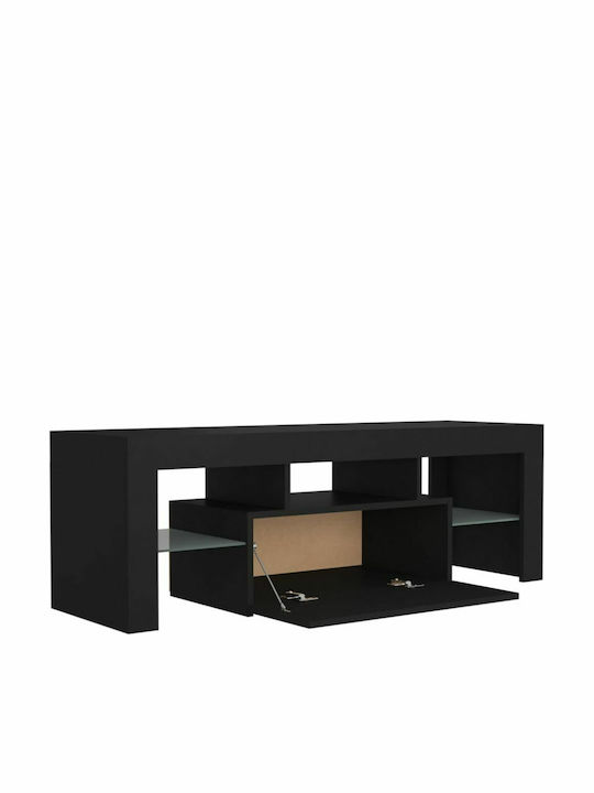 TV Stand with LED Lighting Black L120xD35xH40cm