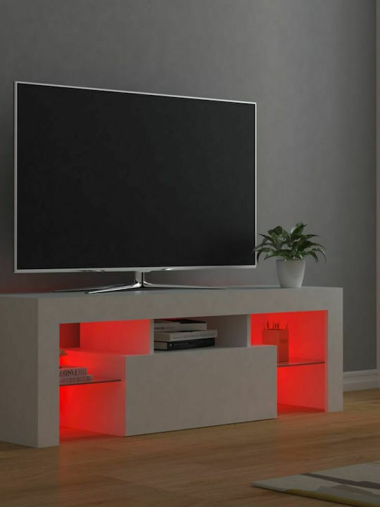 Έπιπλο Τηλεόρασης με Φωτισμό LED Λευκό Μ120xΠ35xΥ40cm