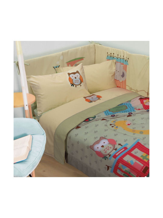Das Home Комплект Бебешки Чаршафи За Количка Памучни Зелени 120x160бр 3бр