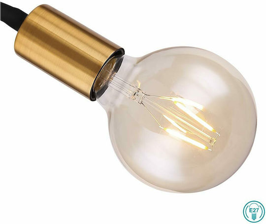 Globo Lighting Eddy Vintage Lamp Wall with Socket E27 and Switch Gold 30cm