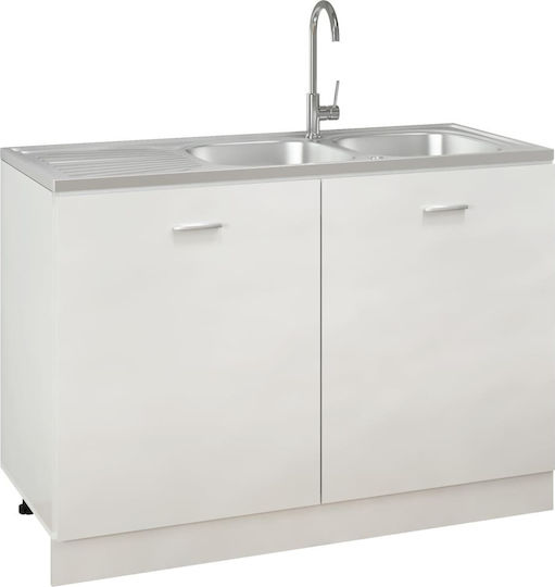 vidaXL Ένθετος Νεροχύτης Inox Μ120xΠ50cm Ασημί