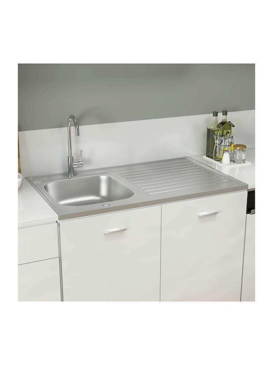 vidaXL Ένθετος Νεροχύτης Inox Μ100xΠ60cm Ασημί