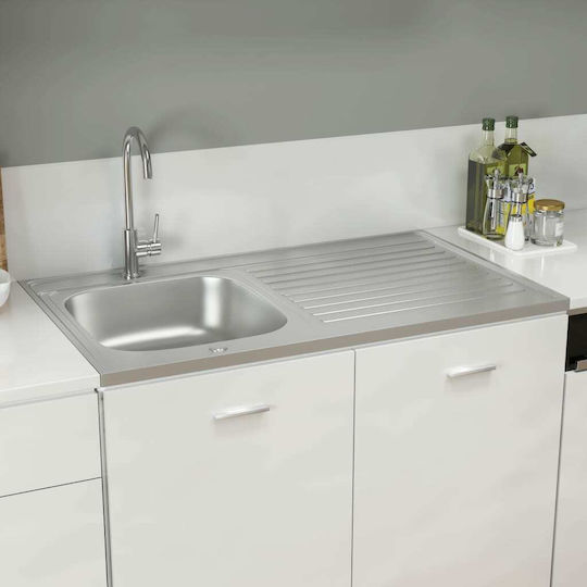 vidaXL Ένθετος Νεροχύτης Inox Μ100xΠ60cm Ασημί