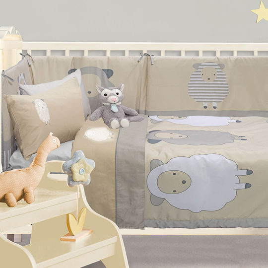 Das Home Σετ Βρεφικά Σεντόνια Κούνιας Βαμβακερά 6595 Μπεζ 120x160εκ. 3τμχ