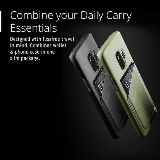 Mujjo Wallet Δερματίνης 1mm Μαύρο (Galaxy S9)
