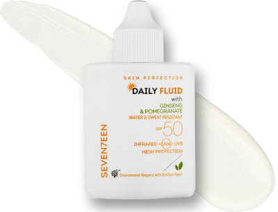 Seventeen Daily Fluid Waterproof Sunscreen Lotion Face SPF50 35ml