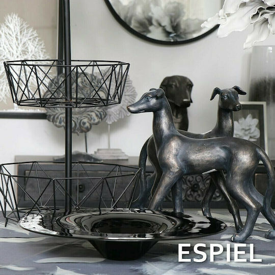 Espiel Fruitieră Metalic 2 nivele Negru 30x37x60buc Espiel Fruitieră Metalic 2 nivele Negru 30x37x60buc