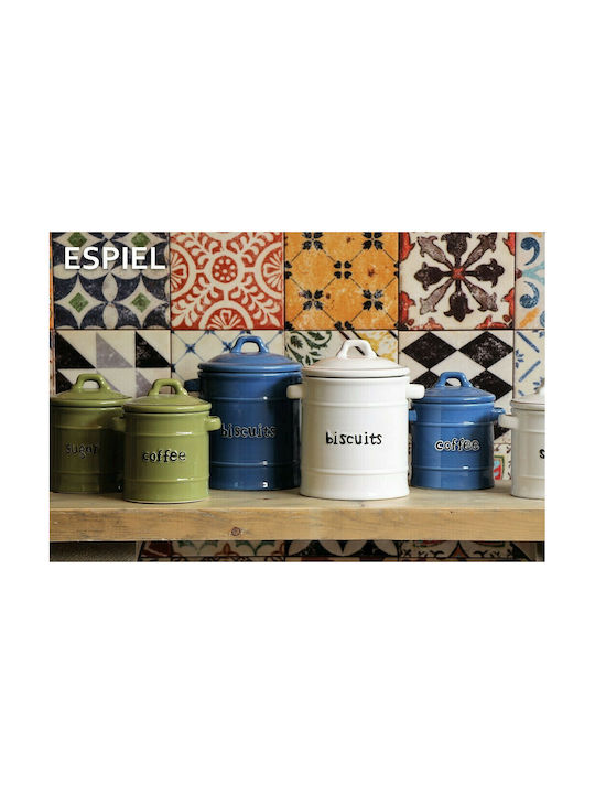 Espiel Borcan pentru Biscuiți Ceramică Albastru 17x13.5x19buc 1buc