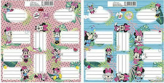 Beniamin Notebook Labels Minnie Mouse 2 Sheets of 12 Labels 15pcs
