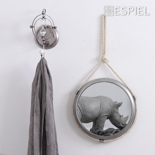 Espiel Wall Hanger Hourglass Metal 3 Hooks Gray 16.2x19.3x34.2cm