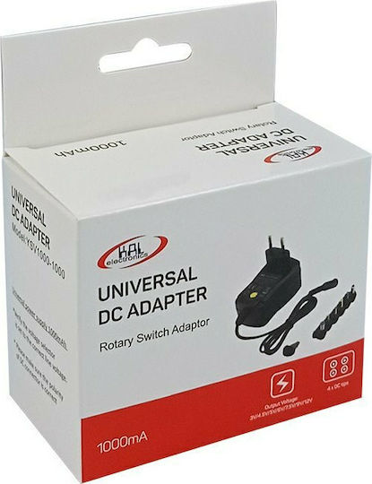 KAL Electronics Adjustable Universal Power Adapter 1A with 4 Plug (YSV1000-1000)