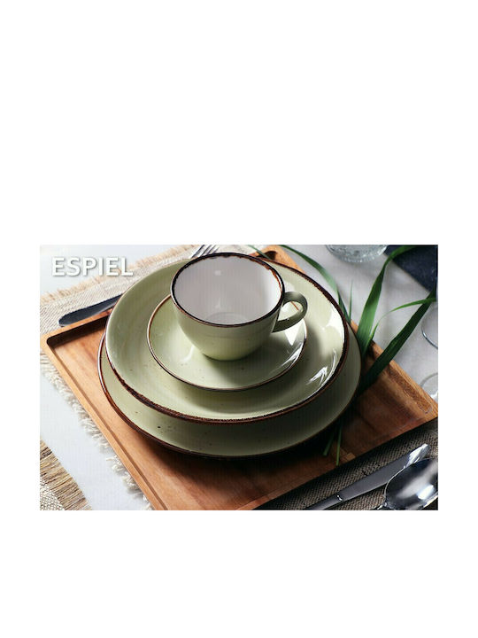 Espiel Terra Plate Desert Ceramic Green Open with Diameter 19cm