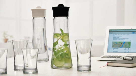 Espiel Basic Bottle Water Glass with Screw Cap Black 1030ml