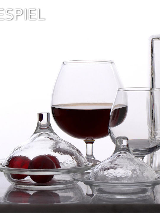 Espiel Transparent Glass Cake Stand with Lid Candy 14x14cm