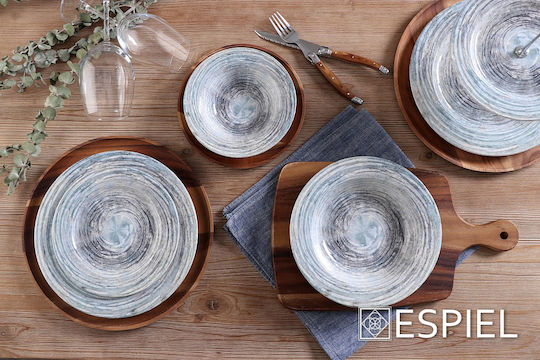 Espiel Керамично Етажерка 2 нива Син Ø27см 1бр