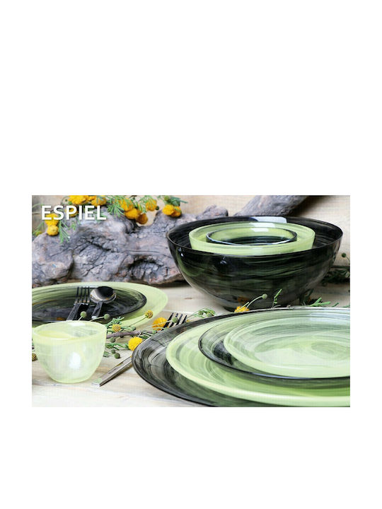 Espiel Atlas Servierplatte Glas Gelb mit Durchmesser 37cm 1Stück
