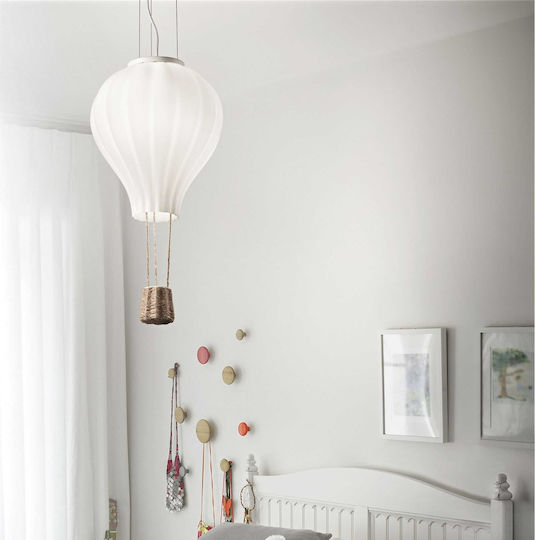 Ideal Lux Dream Big SP1 D42 Einfaches Licht Kinderdeckenleuchte Deckenleuchte 42W mit Fassung E27 Weiß 42cm