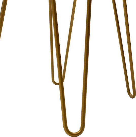 Bedside Table Isla Wooden White Painting - Gold 42x35x55cm