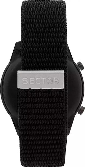 Sector S-02 46mm Smartwatch with Heart Rate Monitor (Black Fabric Strap)