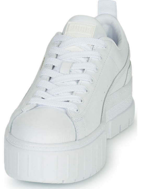 Mayze Damen Flatforms Sneakers Weiß
