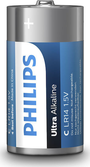 Philips Ultra Алкални Батерии C 1.5V 2бр
