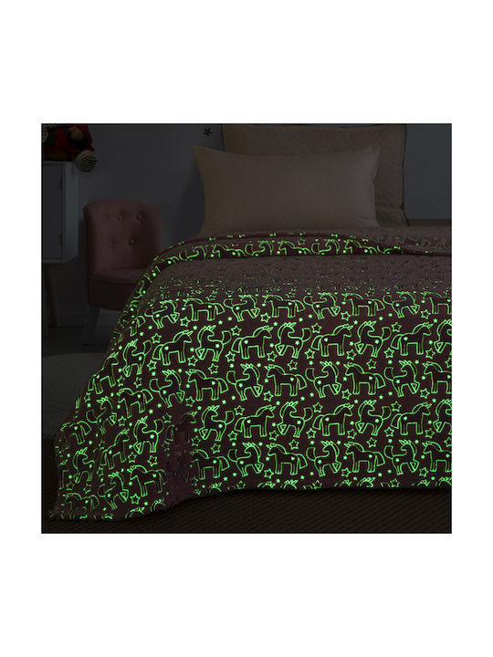 Beauty Home Κουβέρτα Fleece Art Φωσφορίζουσα Ροζ 160x220εκ.
