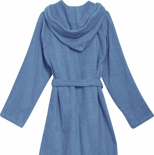 Das Home Παιδικό Μπουρνούζι Casual Blue με Κουκούλα