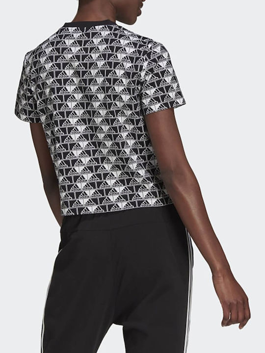 Adidas Women's Athletic Cotton Blouse Short Sleeve Black