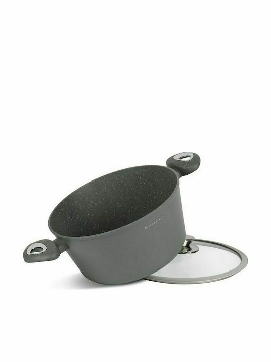 Edenberg Cookware Set of Aluminum with Stone Coating Grey 15pcs