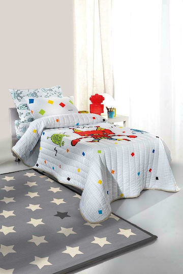 Saint Clair Παιδικό Πάπλωμα Μονό Robot Suede Πολύχρωμο 160x220εκ.