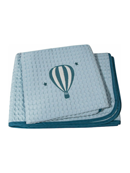 Greenwich Polo Club Blanket Cot 2907 Waffle Light Blue 110x150cm