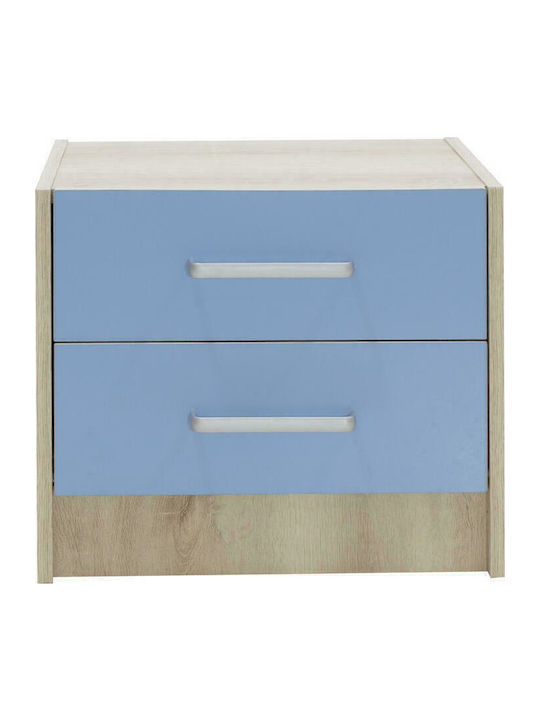 Wooden Bedside Table Looney Castillo-Μπλε 47.5x40.5x40.5cm