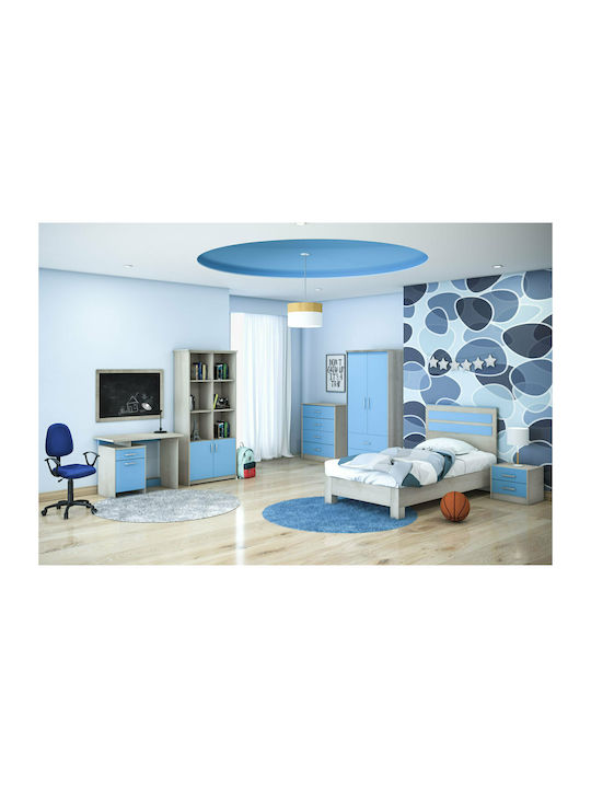 Wooden Kids Bedside Table Looney Light Blue 47.5x40.5x40.5cm