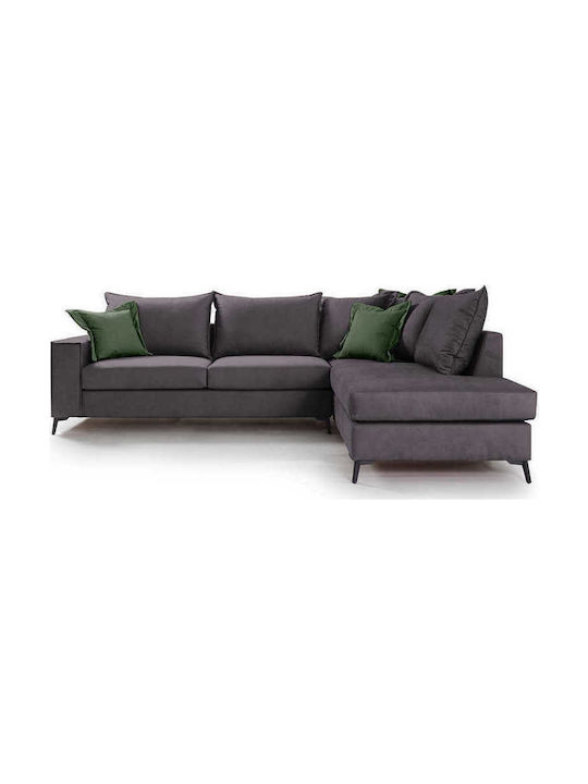 Romantischer Ecksofa Mit Linke Ecke Anthrazit Mit Farbauswahl 290x235x95cm