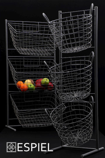 Espiel Metallic Kitchen Rack 3 Tiers Silver 35x33x114cm