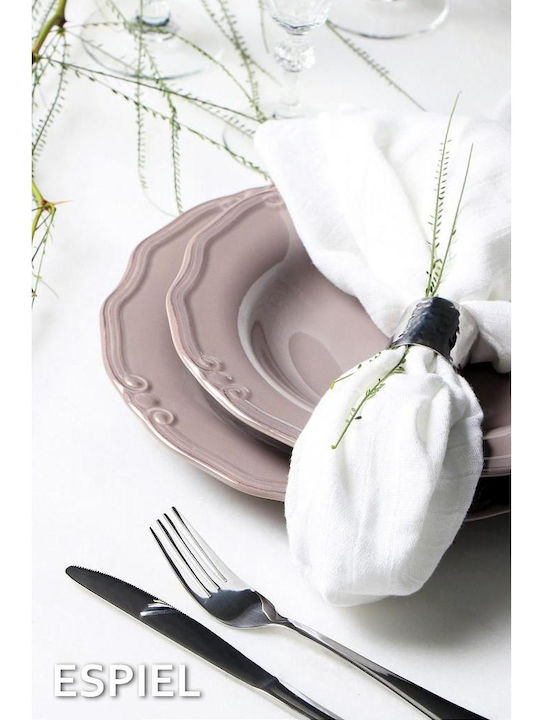 Espiel Tiffany Plate Shallow Ceramic Brown Grey with Diameter 27cm