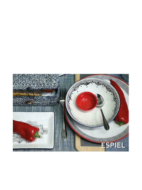 Espiel Roma Πιάτο Ρηχό από Πορσελάνη Μαύρο Κόκκινο με Διάμετρο 27cm