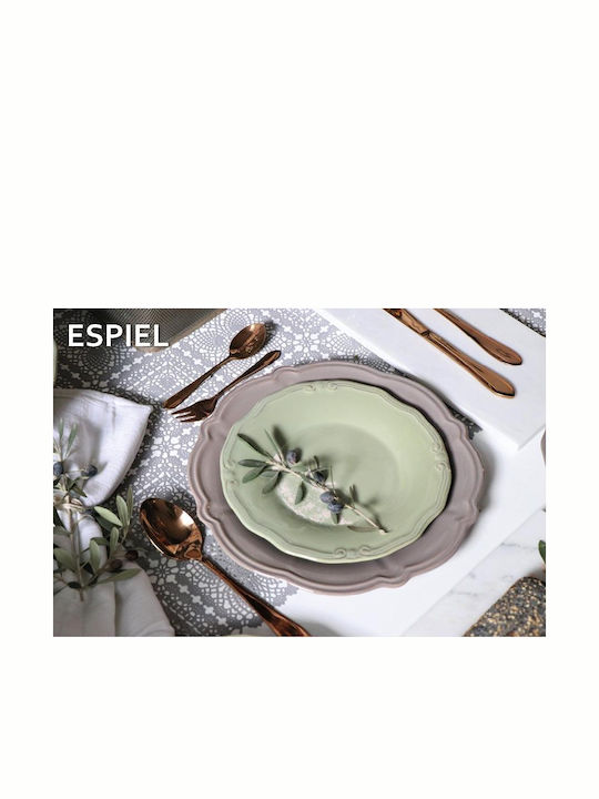 Espiel Fulya Plate Shallow made of Porcelain Brown Grey with Diameter 26cm