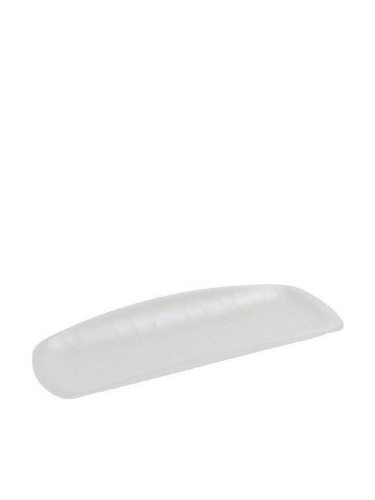 Espiel Wavy Plate Shallow Rectangular made of Melamine Matte White 26.5x11cm