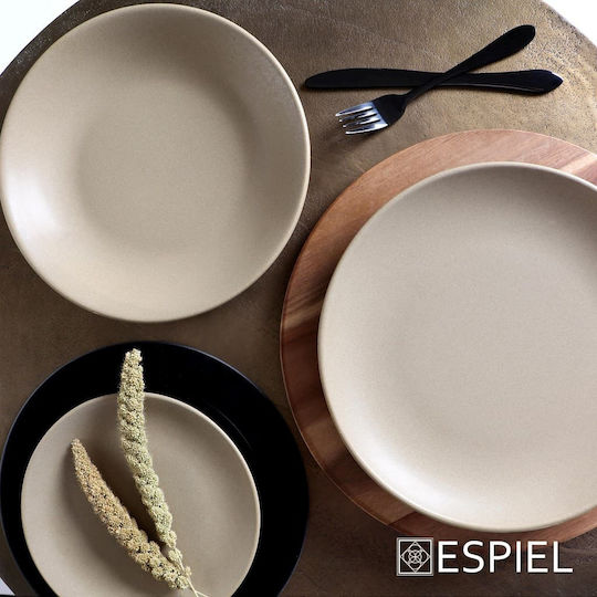 Espiel Terra Matt Plate Soup Ceramic Cream with Diameter 23.5cm