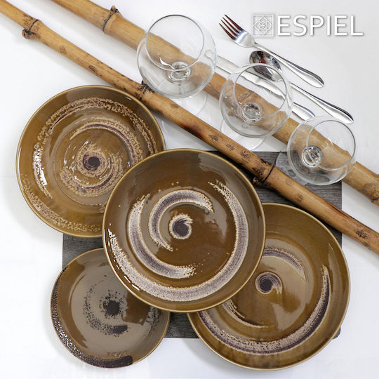 Espiel Typhoon Plate Shallow Ceramic Coffee with Diameter 26.5cm