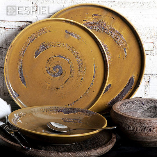 Espiel Typhoon Plate Shallow Ceramic Coffee with Diameter 26.5cm
