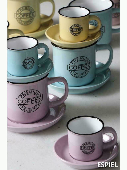 Espiel Coffee Комплект чаши Еспресо от Порцелан Розов 90мл 6бр