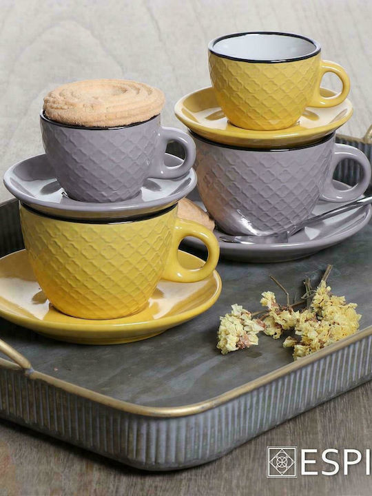 Espiel Cookie Delight Ceramic Cappuccino Cup Set 220ml Κίτρινο