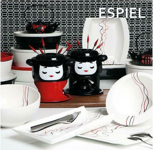 Espiel Teapot with Filter Ceramic Black-Red 600ml