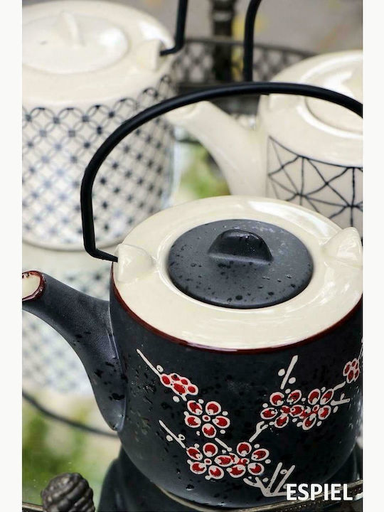 Espiel Τσαγιέρα με Φίλτρο Κεραμική Λευκή 700ml