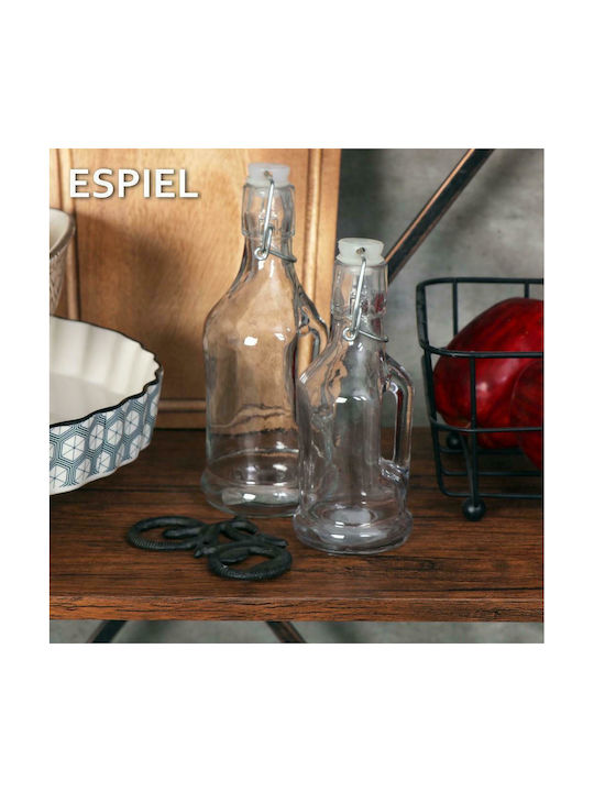 Espiel Μπουκάλι Νερού Γυάλινο με Κλιπ Διάφανο 350ml