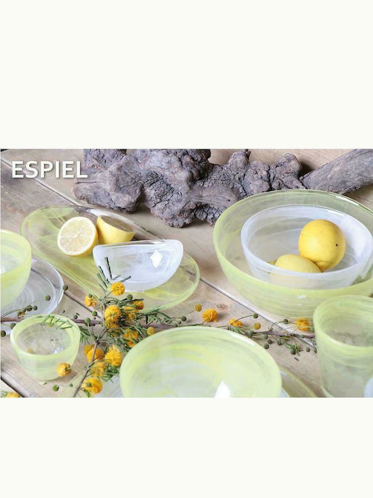 Espiel Atlas Glass Salad Bowl White 21x21cm