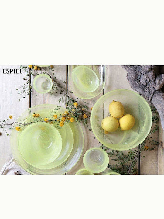 Espiel Oval Glass Serving Platter Atlas Alabaster Yellow 27x14cm Espiel Oval Glass Serving Platter Atlas Alabaster Yellow 27x14cm
